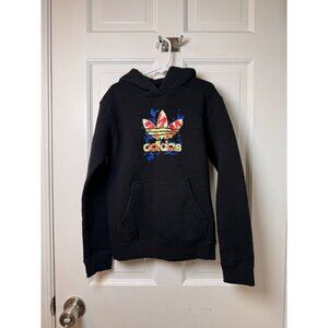 Adidas Youth Pullover Hoodie Black Hoodie Sweatshirt Size S Age 9-10